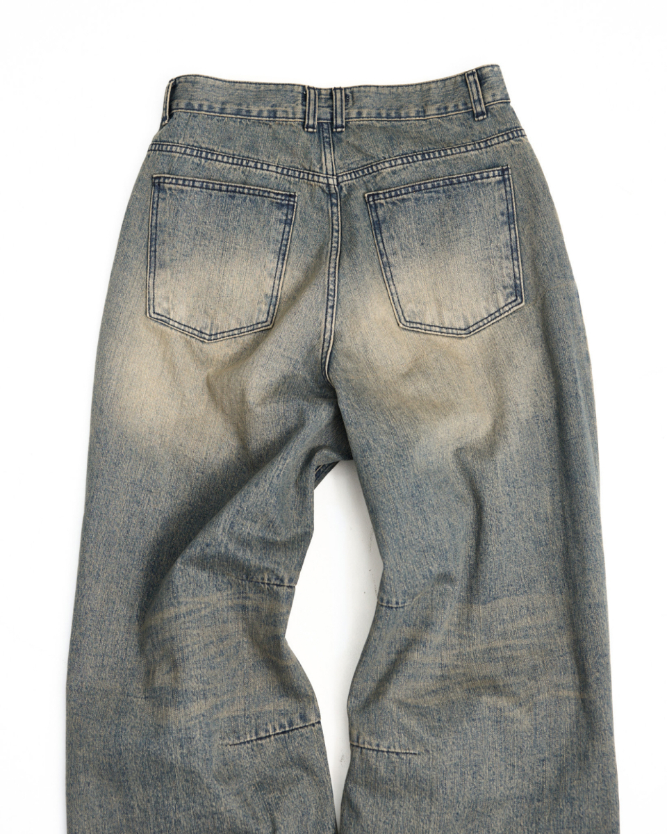 MUSINSA | 999HUMANITY AV Pleated Denim Pants (Nep Vintage Blue)