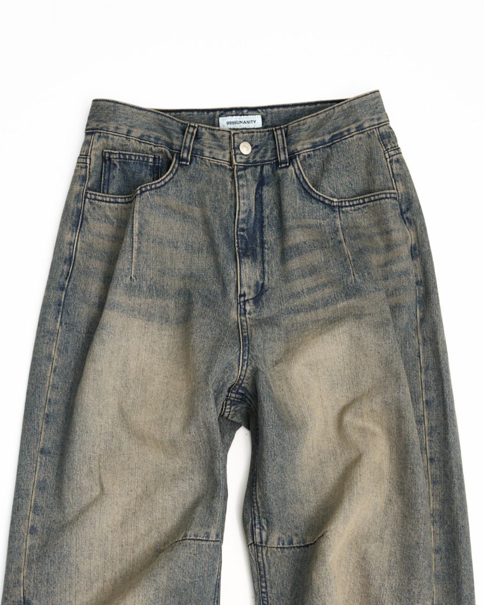 MUSINSA | 999HUMANITY AV Pleated Denim Pants (Nep Vintage Blue)