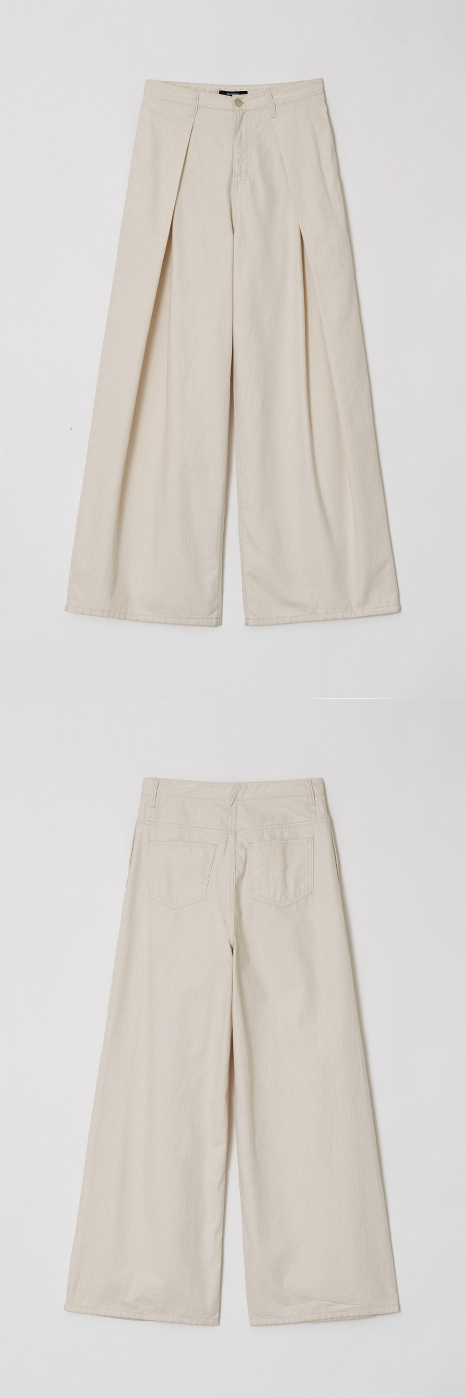 MUSINSA | DIAGONAL RELAXED WIDE DENIM PANTS (cream)
