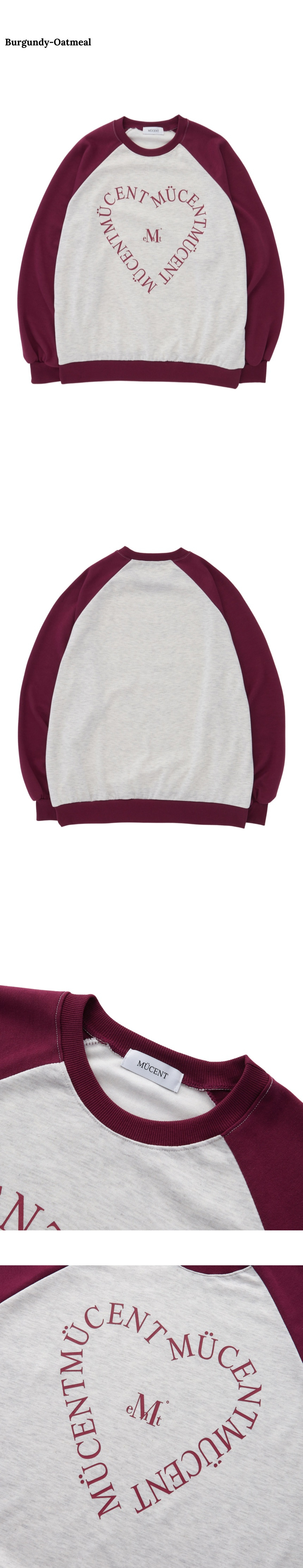 MUSINSA | MUCENT Heart lettering Nagrang color blocking man