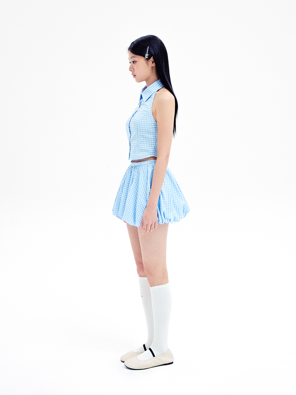 MUSINSA公式 | YOUHEE CHECK BALLOON MINI SKIRT LIGHT BLUE MUSINSA公式 | YOUHEE CHECK BALLOON MINI SKIRT LIGHT BLUE