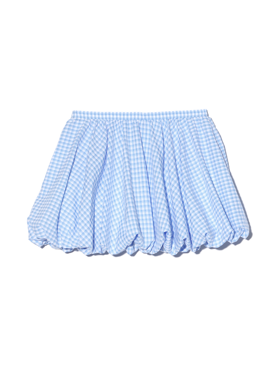 MUSINSA | YOUHEE CHECK BALLOON MINI SKIRT LIGHT BLUE