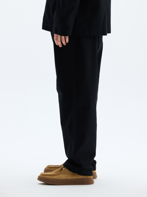Широкие брюки с одной складкой и шнурком (Black)