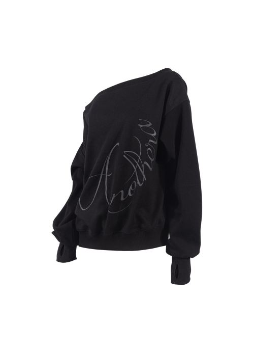 Оверсайз свитшот Off-Shoulder_Black