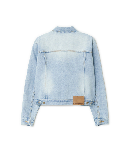 на молнии Denim куртка, LIGHT BLUE