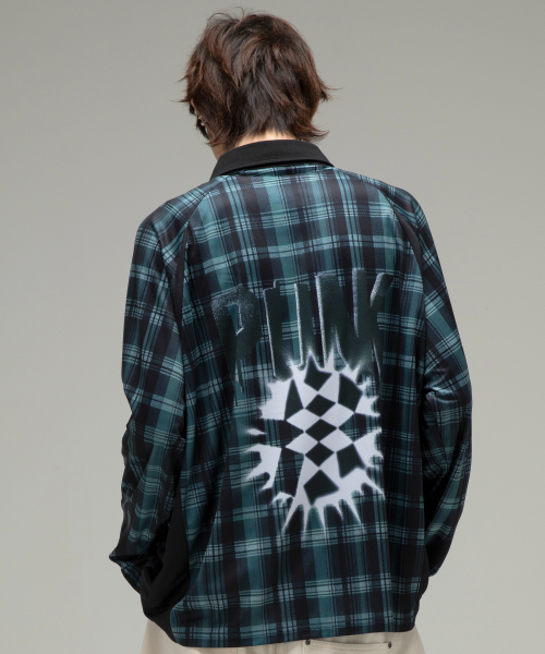 GT117 граффити клетка лонгслив (Green)