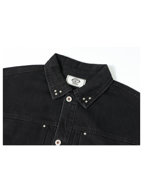 Джинсовая куртка с заклепками Selvedge Washed