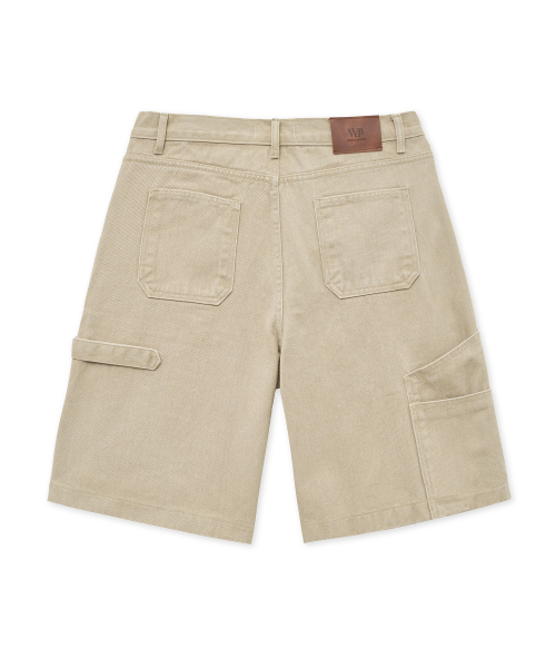 Cation выстиранный Double Knee Carpenter Shorts бежевый