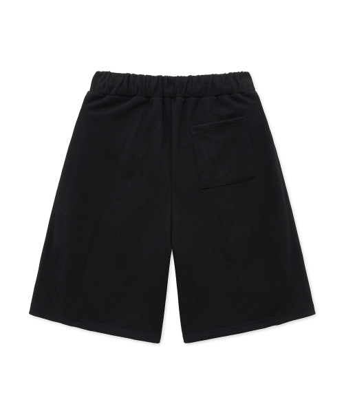 Широкие шорты с изогнутым кроем и одной складкой Black