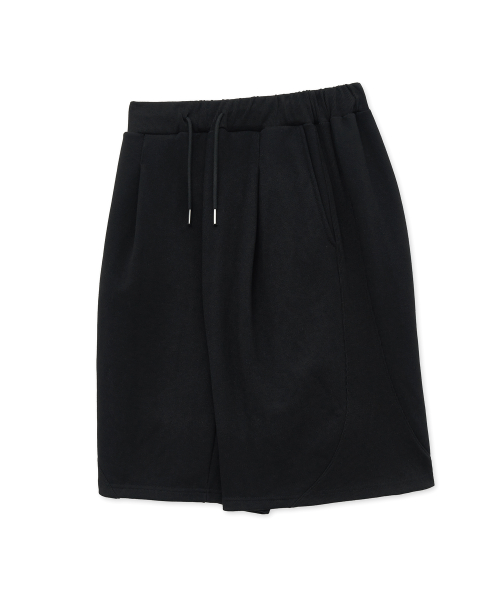 Широкие шорты с изогнутым кроем и одной складкой Black