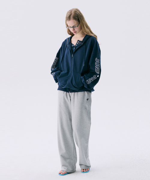 Объемное худи на молнии VOL11.Boxy Hood Zip-up_Navy