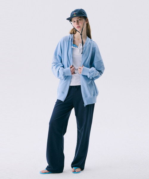 VOL11.Boxy Hood Zip-up_Skyblu (худи на молнии)