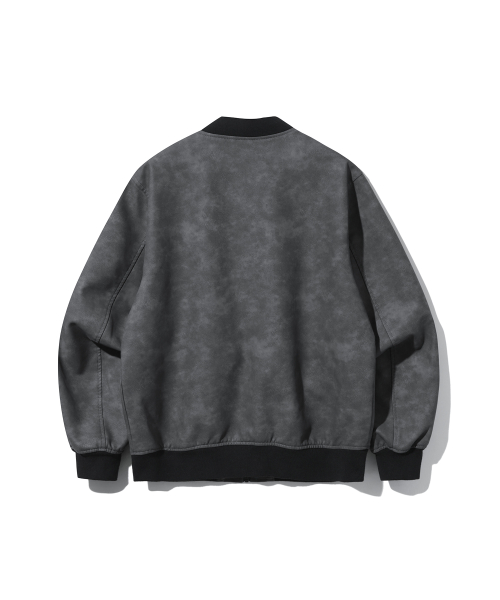 Куртка MA-1 унисекс из экокожи [DK-GREY] (UB2LE1A)