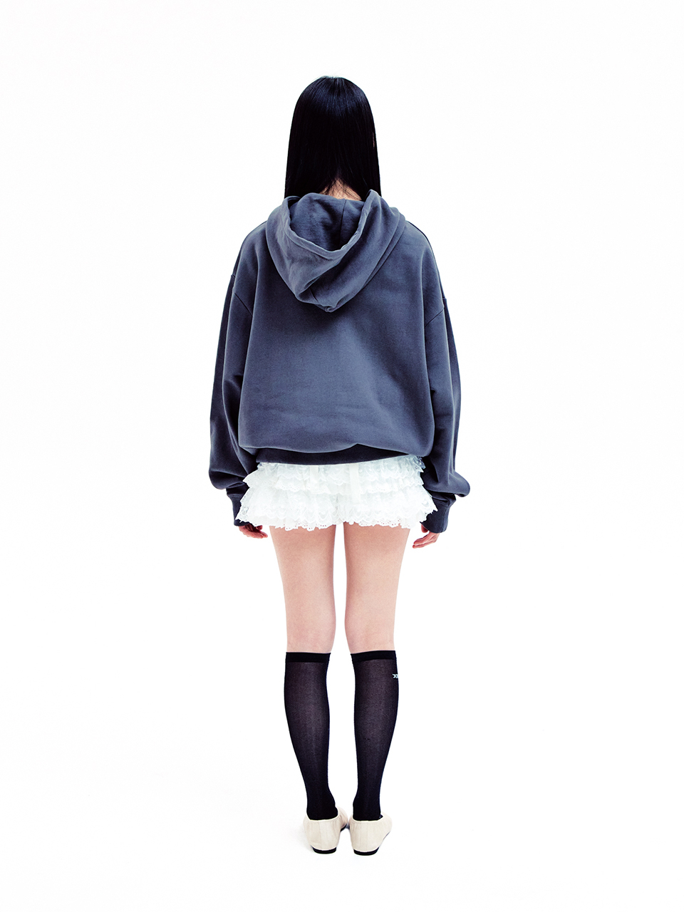 NOT A KID HOOD ZIP-UP CHARCOAL 상세 이미지 4