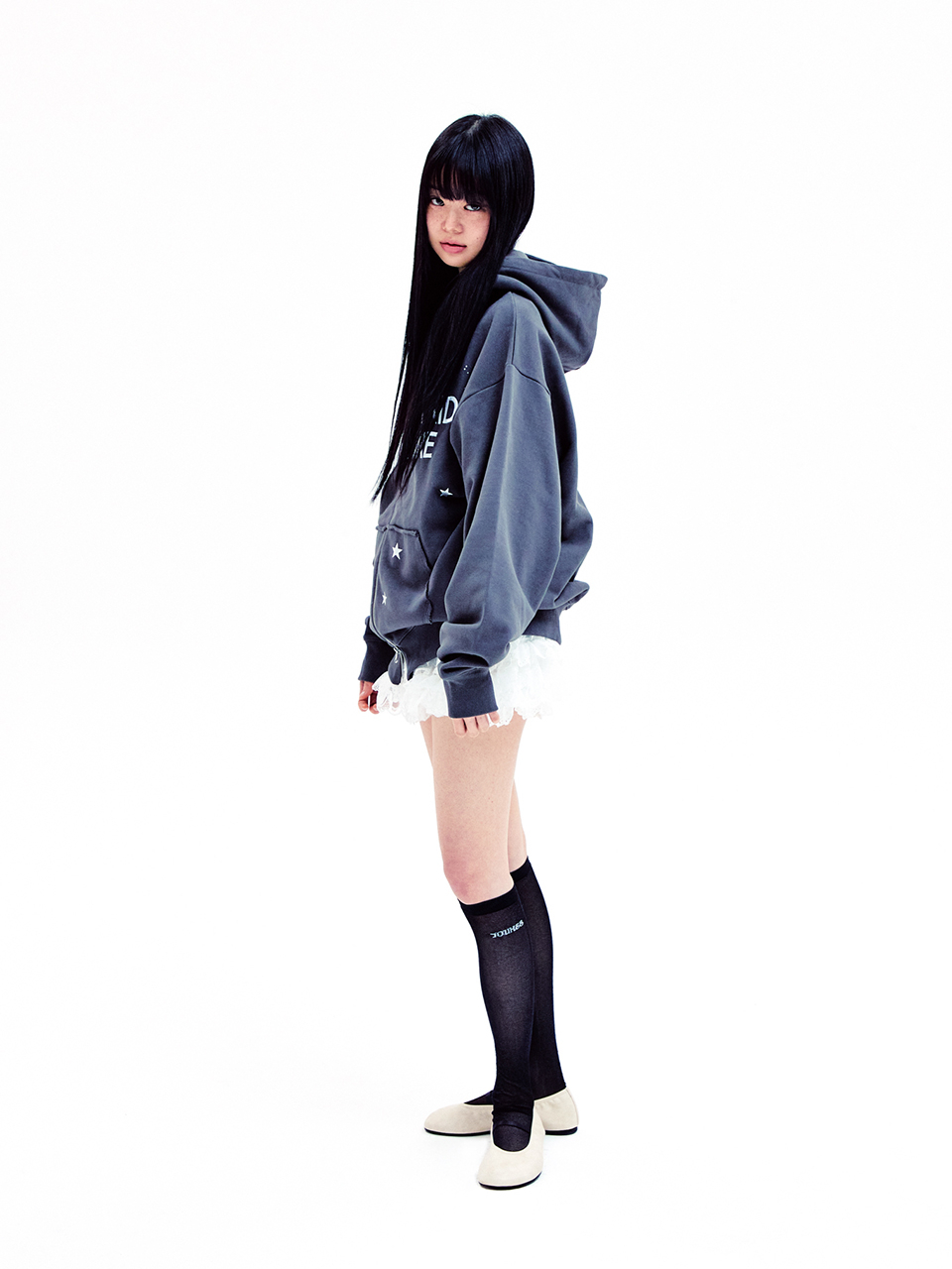 NOT A KID HOOD ZIP-UP CHARCOAL 상세 이미지 7