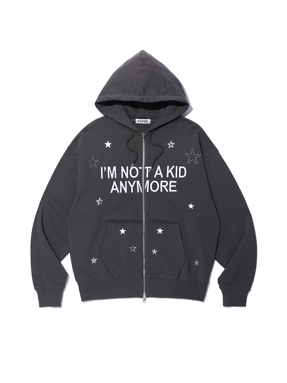 NOT A KID HOOD ZIP-UP CHARCOAL 상세 이미지 8