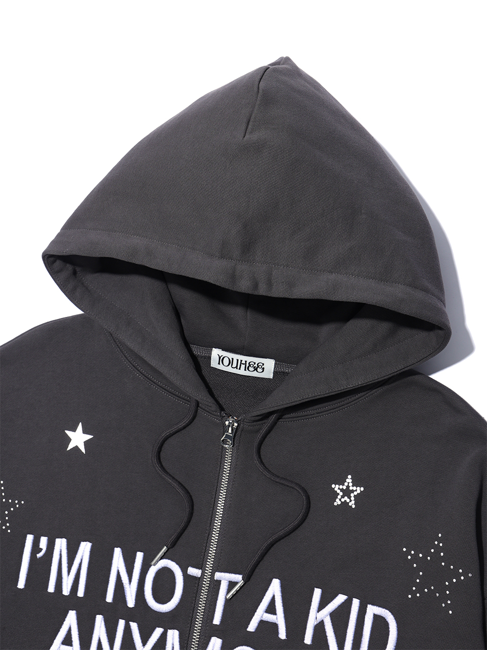 NOT A KID HOOD ZIP-UP CHARCOAL 상세 이미지 9