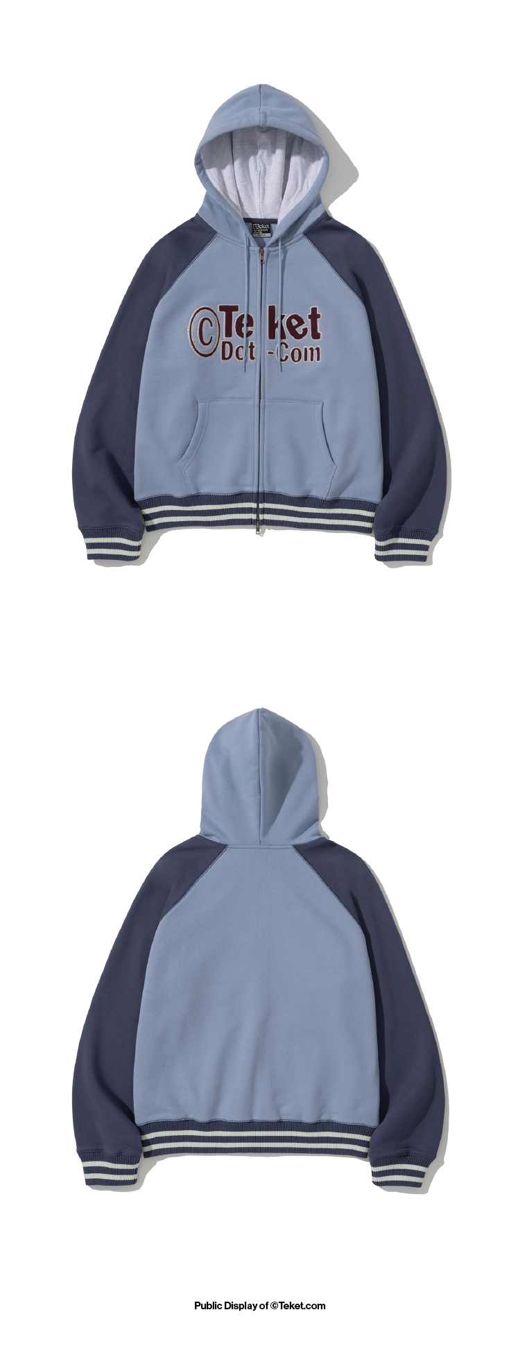 Tilted Zip-Up Hoodie Blue 상세 이미지 2