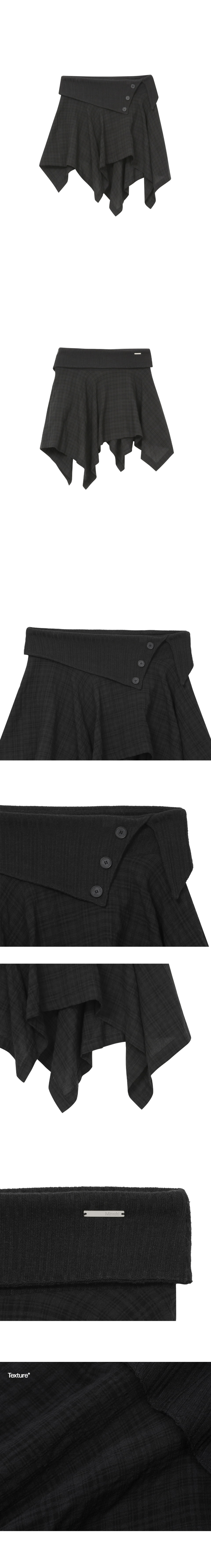 MUSINSA公式 | MISEKI SEOUL Unbalanced flow mini skirt CHECK