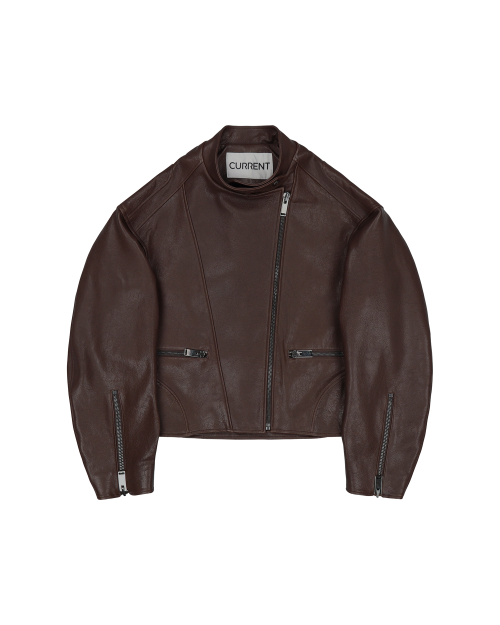 LAMB SKIN OVERSIZED BIKER куртка [BROWN]
