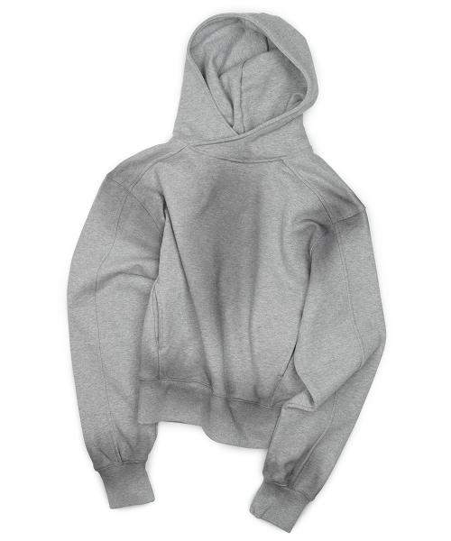 Variation Spray Washed Crop Hoodie M.Gray