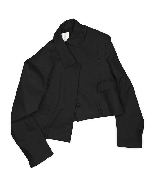 Velé Wool Drift Crop Blouson Black