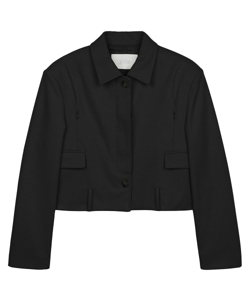 Velé Wool Drift Crop Blouson Black