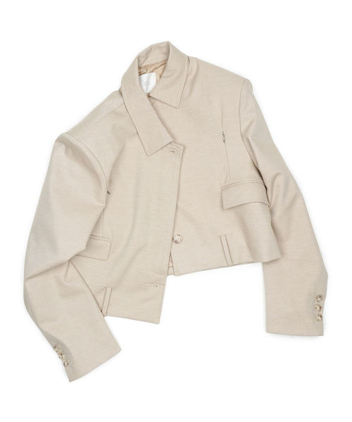 Velé Wool Drift Crop Blouson Beige