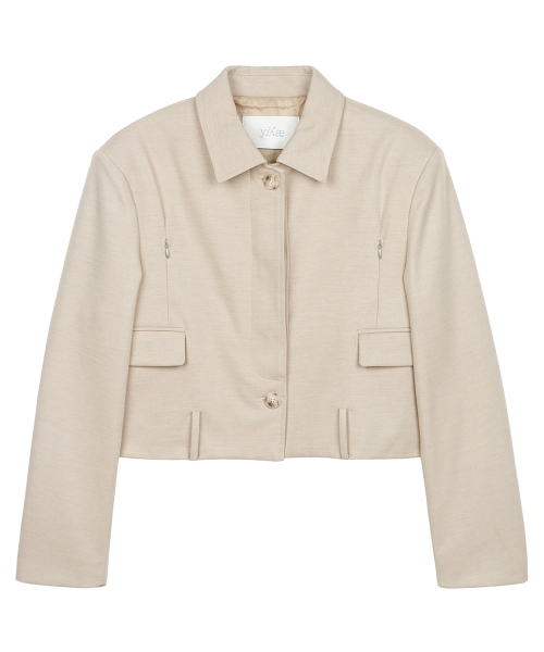 Velé Wool Drift Crop Blouson Beige