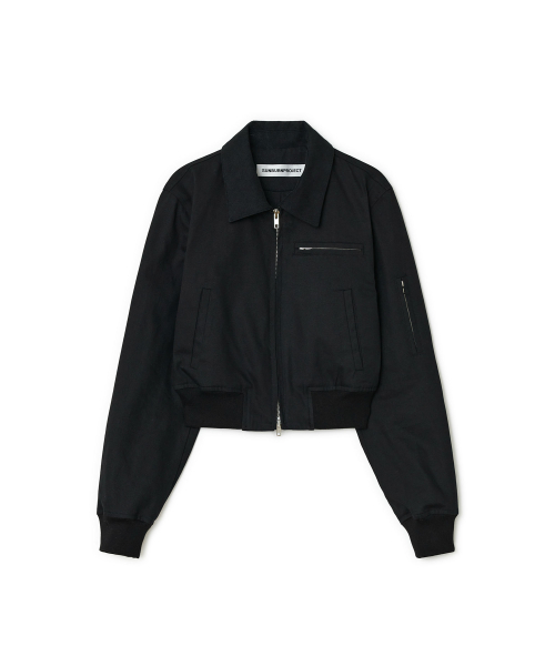 Cotton Crop Jacket, BLACK
