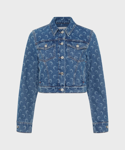 (W) Укороченная джинсовка MOON LASER DENIM CROPPED JACKET LIGHT BLUE