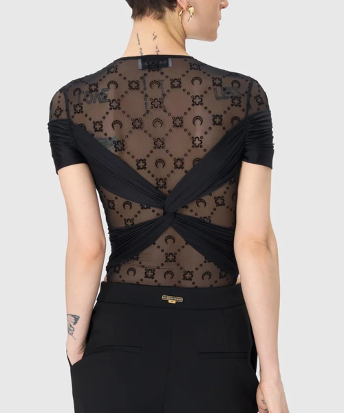 (W) Боди из драпированного трикотажа DRAPED JERSEY BODY BLACK