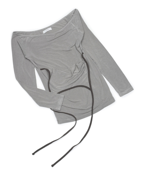 Veil Off Layered Long Sleeve Grey