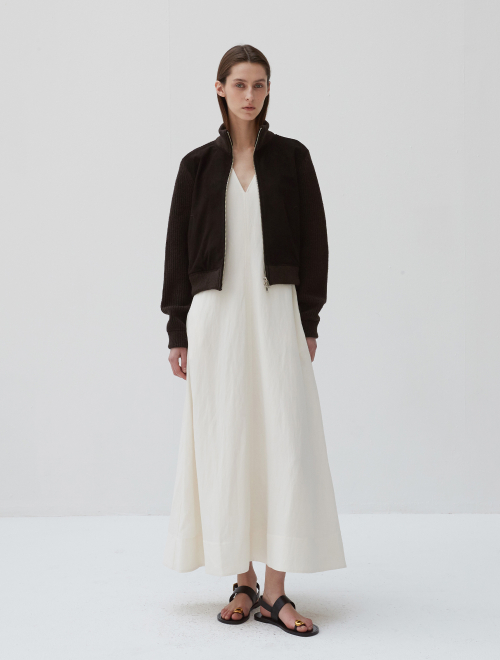 Italian suede Wool Blend JK_Dark Brown