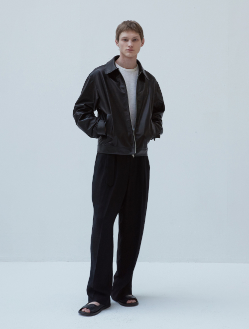 European Lambskin Overfit Minimal Blouson