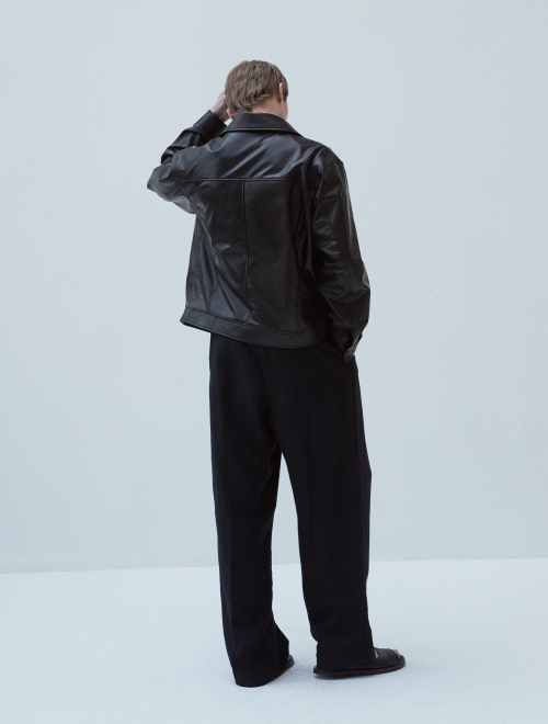 European Lambskin Overfit Minimal Blouson