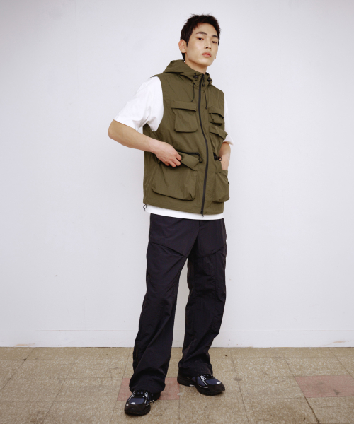CN Wide Ankle Zipped Cargo Pants - BLACK