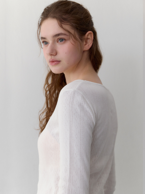 Лонгслив ажурной вязки pointelle, 3 colors