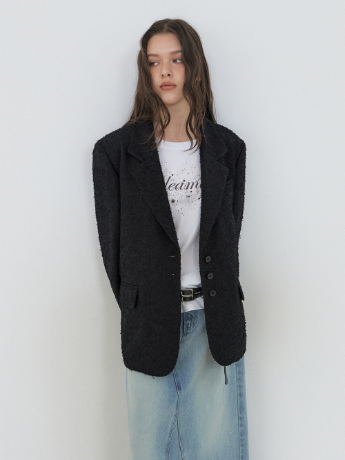 Tweed Tailored Jacket, Black