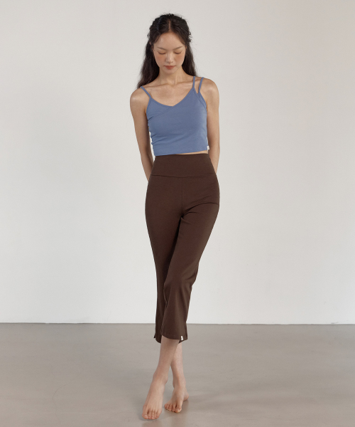 high-rise pants (Charcoal Brown)
