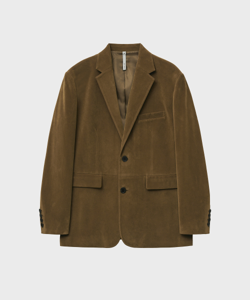Замшевый tailored жакет (Brown)