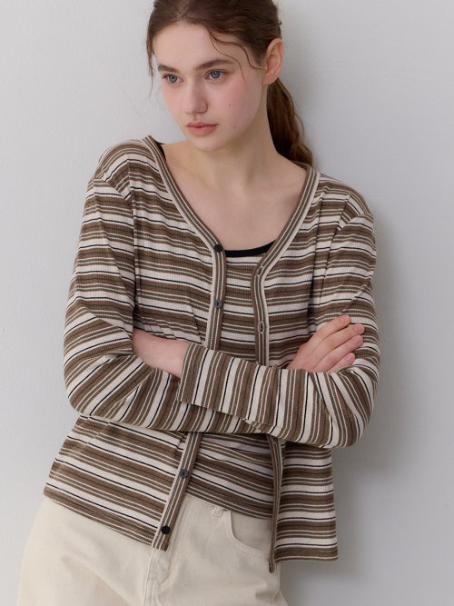 Полосатый кардиган и бра-топ Lena (3 colors)