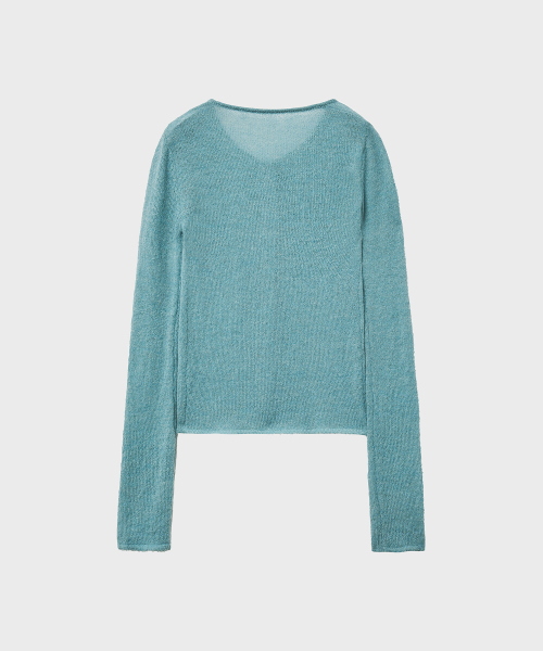 Облегающий кардиган из букле (Aqua Blue)