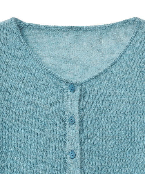 Облегающий кардиган из букле (Aqua Blue)