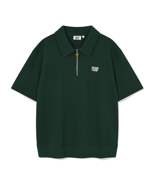 Sweat воротник футболка с коротким рукавом Green