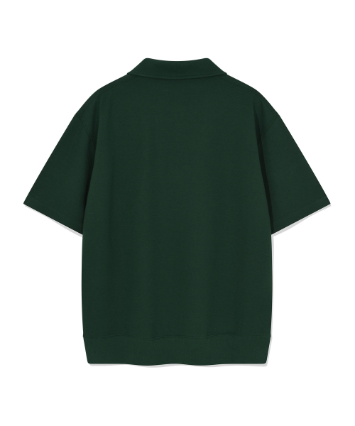 Sweat воротник футболка с коротким рукавом Green