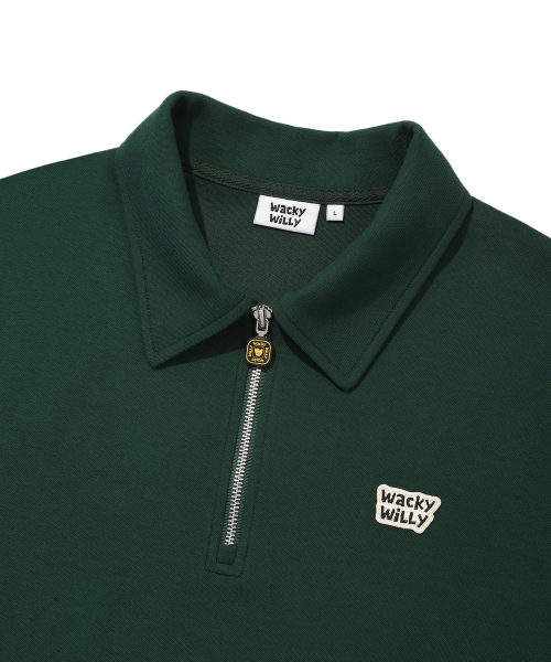 Sweat воротник футболка с коротким рукавом Green