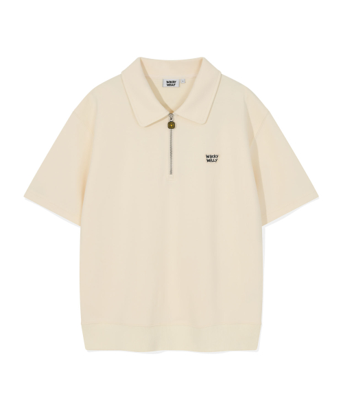 Sweat воротник футболка с коротким рукавом Cream