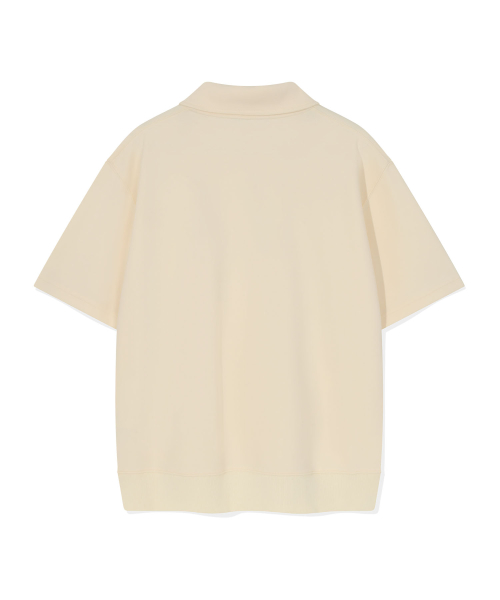 Sweat воротник футболка с коротким рукавом Cream