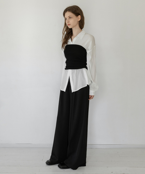 BLACK GOLGI COTTON TUBE TOP_NSTS5210 (BLACK)